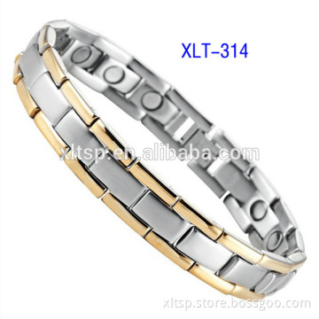 Best quality gold plating magnetic therapy bracelet titanium germanium bracelet